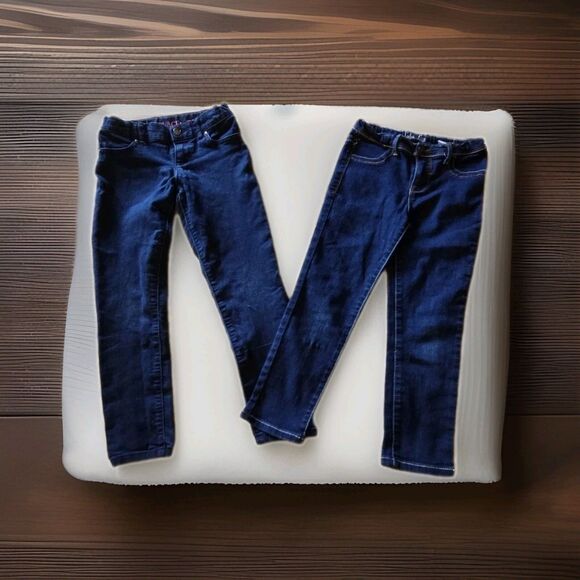 Lot Of 2 Blue Jeans Girls Size 6 Lu Lu Luv & The Childrens Place Jeggings Pants - Picture 2 of 13